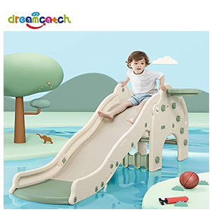 Slip 3 Steps Freestanding Slide Toy for Children Both Indoor Outdoor Use Elephant Beige