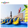 Commercial Giant Inflatable Water Park With Coconut Tree And Slide