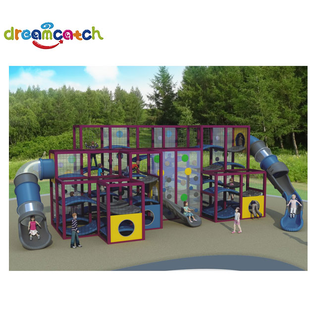 High quality amusement park multiplayer outdoor playground slide equipment
