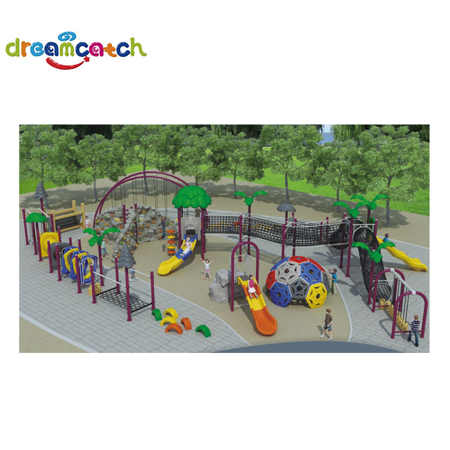 Attractive Outdoor Playground Cheap Playsets for Kids Climbing Ropes Nets Obstacle Play