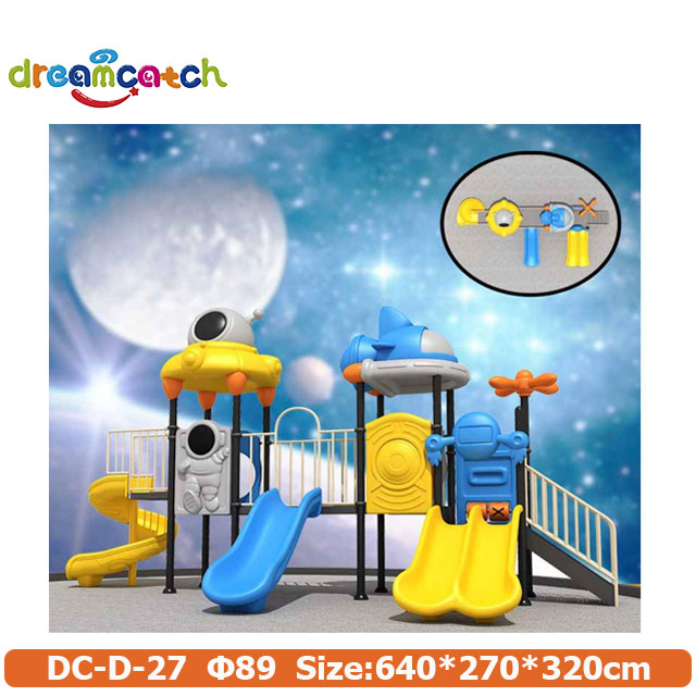 Structurally Safe Community Project Outdoor Children's Playground with Plastic Slides And Swings