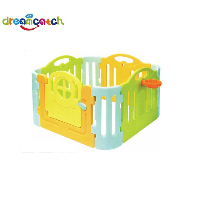 Preschool Kids High Quality Plastic Fence Slide And House Equipment for Sale