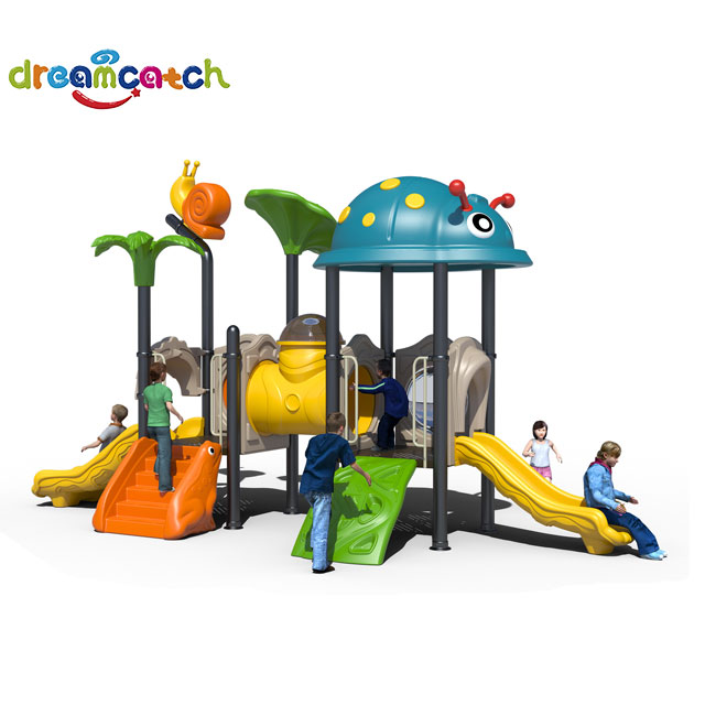 High-quality Preschool Children Play Equipment Outdoor Games Plastic Double Slide For Sale 