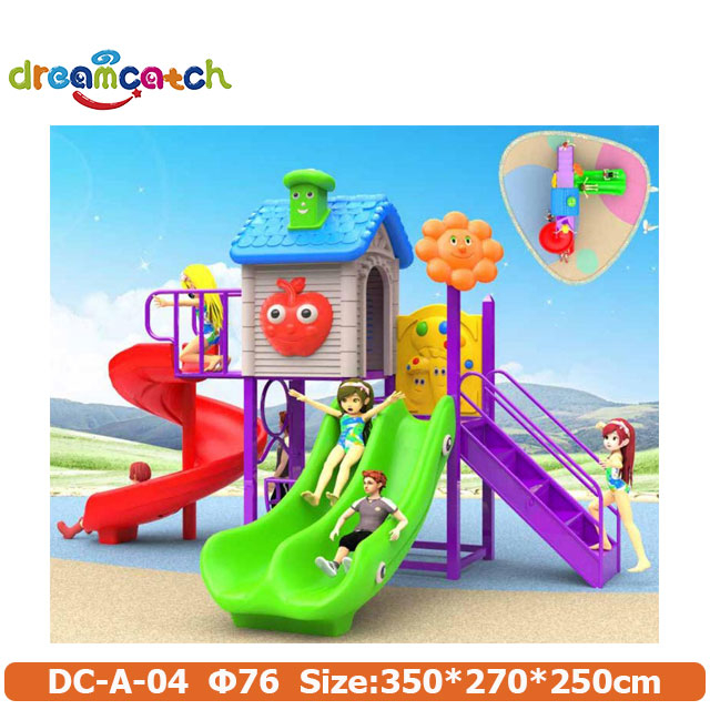 Guangzhou Commercial Plastic Double Slide Children's Outdoor Park Playground Equipment