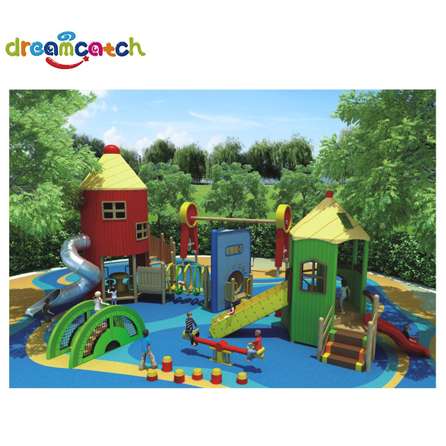 High-quality Landscape Park Play Equipment Outdoor Games Plastic Double Slide For Sale 