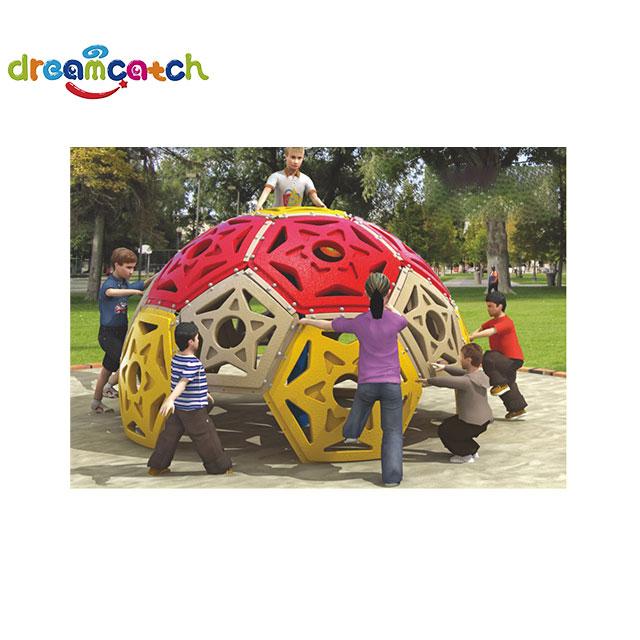 Climbing Net Swing And Plastic House in Children's Sports Center Outdoor Park