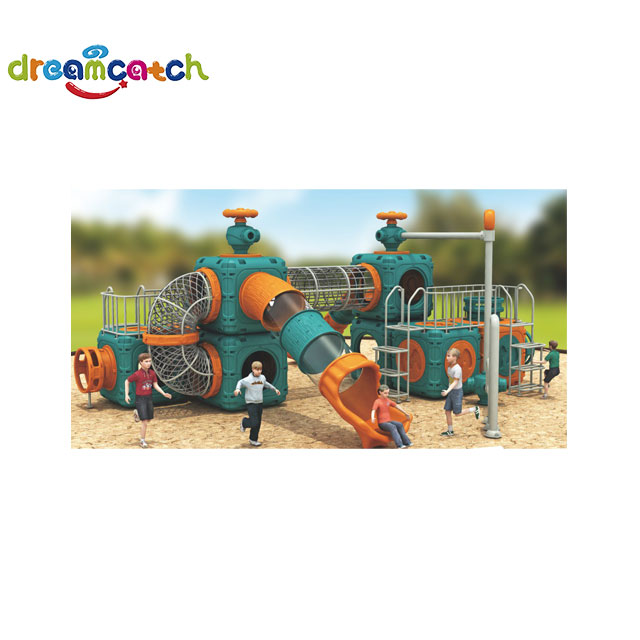 Garden Toy Set Park Plastic Game Equipment Children's Play Slide Outdoor Double Tube Slide
