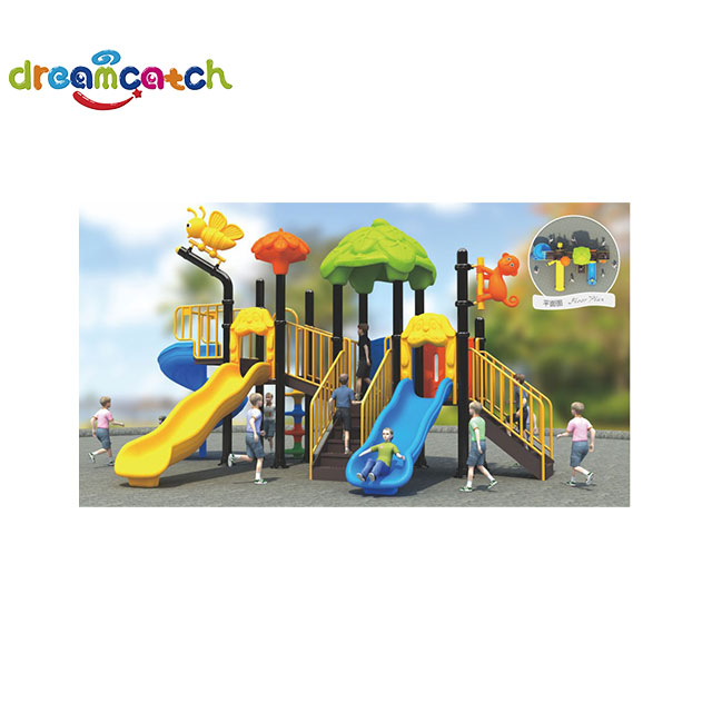 Factory Amusement Park Plastic Pipe Slide Outdoor Preschool Children Playground For Sale