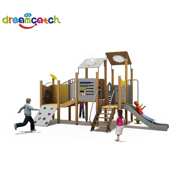 Entertainment equipment wooden outdoor playground for kids outdoor playground items china 