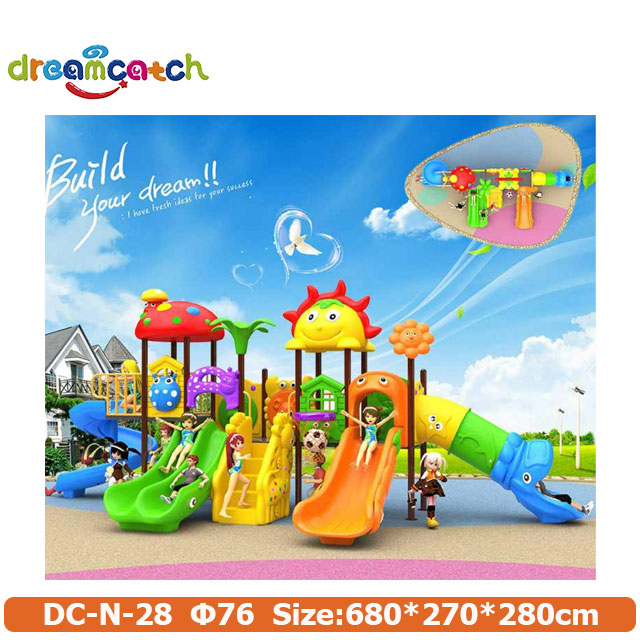 Good Quality Preschool Kids Play Equipment Outdoor Games Plastic Double Slide for Sale
